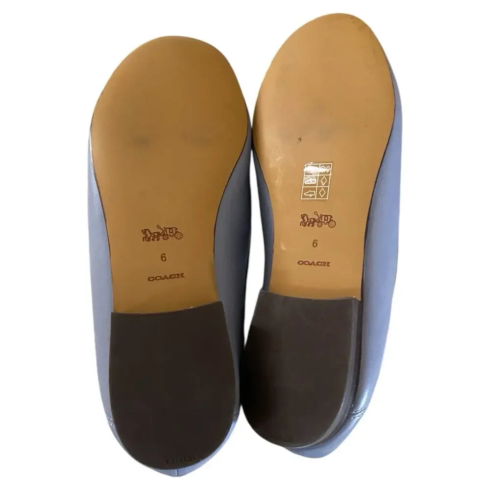 Coach Haley Loafer Women Size 6B Twilight Slip On Leather Flats Shoes Luxury - Picture 7 of 7